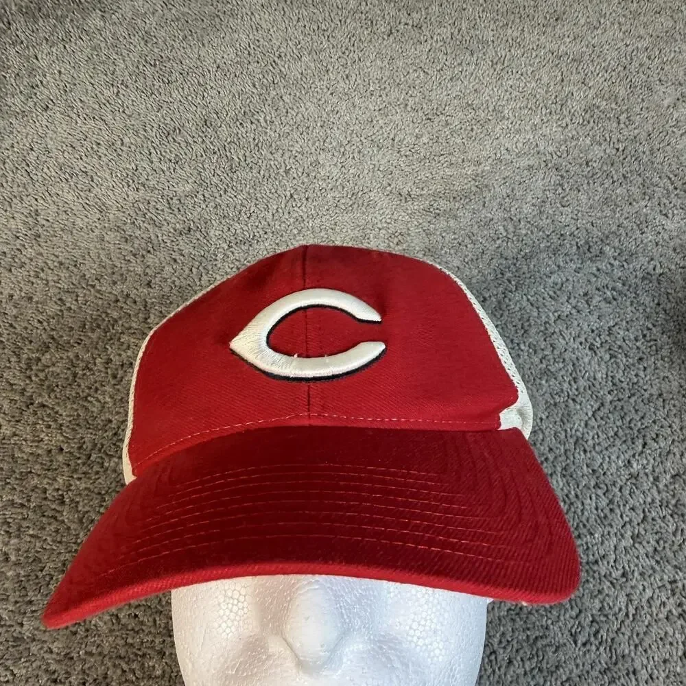 VTG Cincinnati Reds Hat Cap Strap Back Mens One Size Red MLB Twins Enterprise